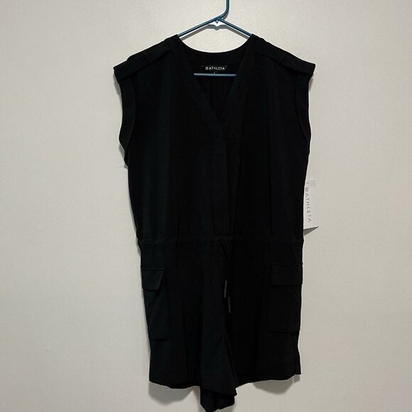 Athleta Black Sutton Romper Size 4 - Picture 2 of 7